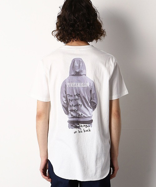 Purple&Yellow（パープルアンドイエロー）の「バックプリント　ラウンドTシャツ（Tシャツ/カットソー・メンズ・ブラック/ホワイト・LARGE/SMALL/MEDIUM/X-LARGE）」の8枚目の写真