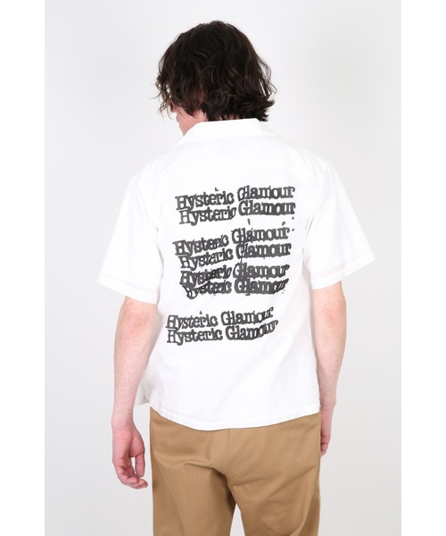 HYSTERIC GLAMOUR（ヒステリックグラマー）の「TYPE LOGO オープンカラーシャツ（シャツ/ブラウス・メンズ・ホワイト/ブラック・SMALL/MEDIUM/LARGE）」の3枚目の写真
