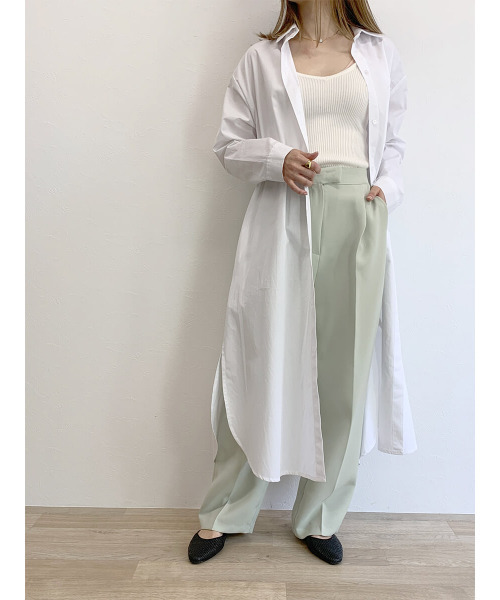 ISOOK（アイスー）の「Side slit shirt one-piece / サイドスリットシャツワンピース（シャツワンピース・レディース・ライトブルー/ライトベージュ/ホワイト・FREE）」の12枚目の写真