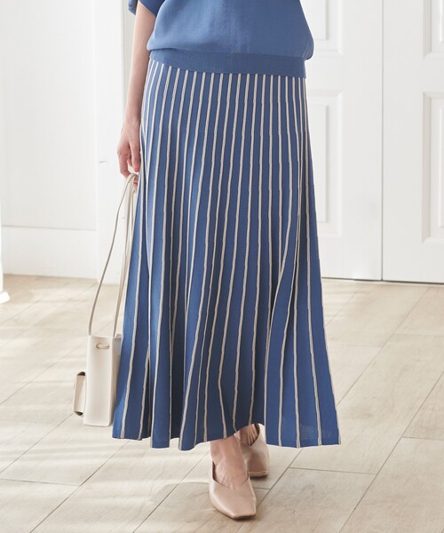 grove（グローブ）の「◆【UVカット】柔らかドライタッチタック編みニットスカート（スカート・レディース・ネイビー/イエロー系2/ブルー系2/ネイビー系2/パープル系1/ブルー系7/ベージュ系その他6・01/03/04/05/02）」の4枚目の写真