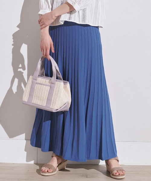 grove（グローブ）の「◆【UVカット】柔らかドライタッチタック編みニットスカート（スカート・レディース・ネイビー/イエロー系2/ブルー系2/ネイビー系2/パープル系1/ブルー系7/ベージュ系その他6・01/03/04/05/02）」の5枚目の写真