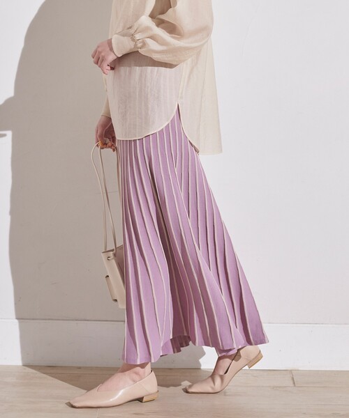 grove（グローブ）の「◆【UVカット】柔らかドライタッチタック編みニットスカート（スカート・レディース・ネイビー/イエロー系2/ブルー系2/ネイビー系2/パープル系1/ブルー系7/ベージュ系その他6・01/03/04/05/02）」の6枚目の写真