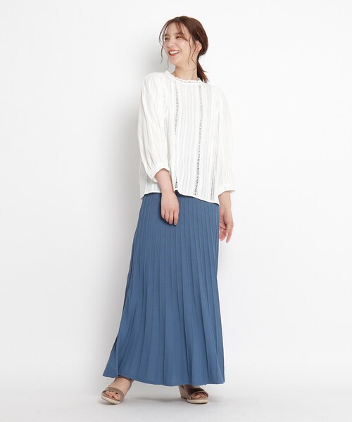 grove（グローブ）の「◆【UVカット】柔らかドライタッチタック編みニットスカート（スカート・レディース・ネイビー/イエロー系2/ブルー系2/ネイビー系2/パープル系1/ブルー系7/ベージュ系その他6・01/03/04/05/02）」の19枚目の写真