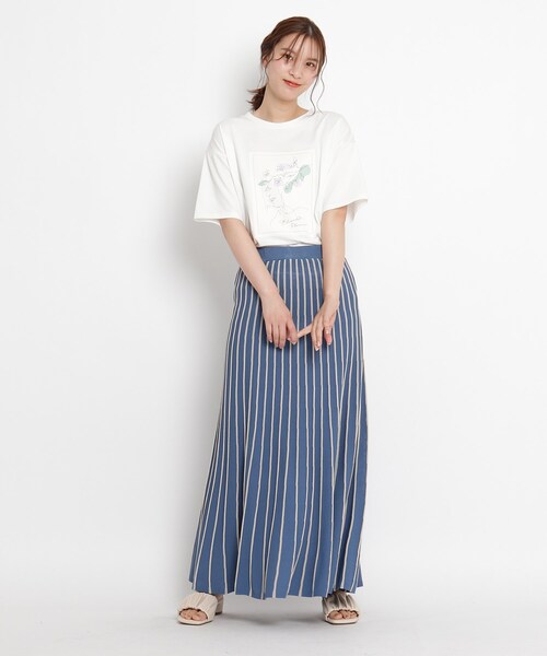 grove（グローブ）の「◆【UVカット】柔らかドライタッチタック編みニットスカート（スカート・レディース・ネイビー/イエロー系2/ブルー系2/ネイビー系2/パープル系1/ブルー系7/ベージュ系その他6・01/03/04/05/02）」の8枚目の写真