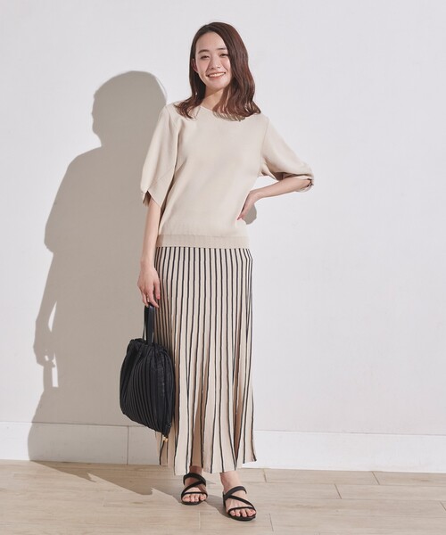 grove（グローブ）の「◆【UVカット】柔らかドライタッチタック編みニットスカート（スカート・レディース・ネイビー/イエロー系2/ブルー系2/ネイビー系2/パープル系1/ブルー系7/ベージュ系その他6・01/03/04/05/02）」の17枚目の写真