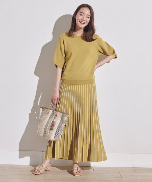 grove（グローブ）の「◆【UVカット】柔らかドライタッチタック編みニットスカート（スカート・レディース・ネイビー/イエロー系2/ブルー系2/ネイビー系2/パープル系1/ブルー系7/ベージュ系その他6・01/03/04/05/02）」の20枚目の写真