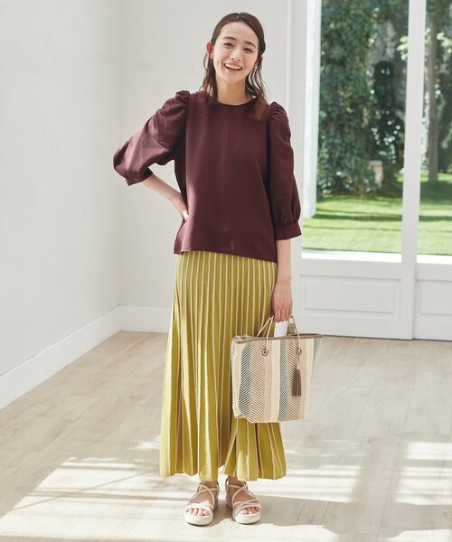 grove（グローブ）の「◆【UVカット】柔らかドライタッチタック編みニットスカート（スカート・レディース・ネイビー/イエロー系2/ブルー系2/ネイビー系2/パープル系1/ブルー系7/ベージュ系その他6・01/03/04/05/02）」の15枚目の写真