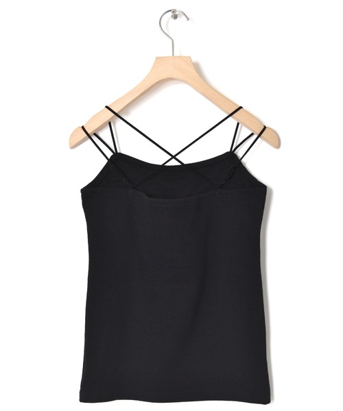 w closet（ダブルクローゼット）の「テレコカップ付きバッククロスキャミソール（キャミソール・レディース・ブラック/オフホワイト/グレイッシュベージュ/グレー系1/ブラウン/パープル・FREE）」の10枚目の写真