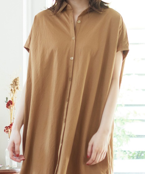 MATCH&more（マッチアンドモア）の「シャツカラー前開きワンピース（シャツワンピース・レディース・ホワイト/ベージュ/ブラウン・FREE）」の13枚目の写真