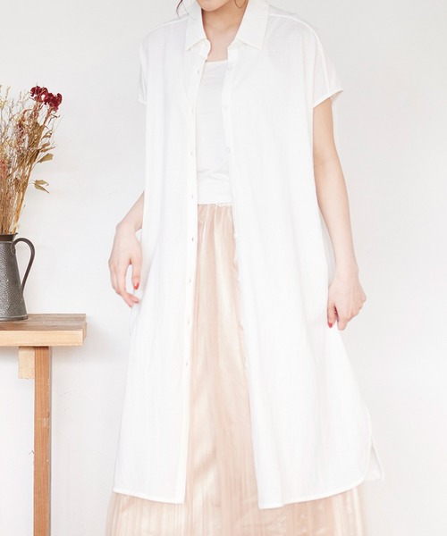 MATCH&more（マッチアンドモア）の「シャツカラー前開きワンピース（シャツワンピース・レディース・ホワイト/ベージュ/ブラウン・FREE）」の18枚目の写真
