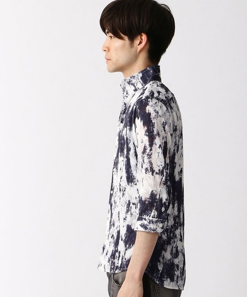 HIDEAWAYS NICOLE(ハイダウェイニコル)の「ボタニカル柄カットジャカード七分袖シャツ(シャツ/ブラウス・メンズ・ネイビー/その他1/ホワイト・X-LARGE/LARGE/MEDIUM)」の17枚目の写真