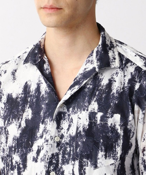 HIDEAWAYS NICOLE(ハイダウェイニコル)の「ボタニカル柄カットジャカード七分袖シャツ(シャツ/ブラウス・メンズ・ネイビー/その他1/ホワイト・X-LARGE/LARGE/MEDIUM)」の11枚目の写真