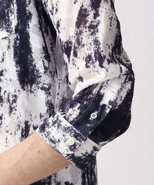 HIDEAWAYS NICOLE(ハイダウェイニコル)の「ボタニカル柄カットジャカード七分袖シャツ(シャツ/ブラウス・メンズ・ネイビー/その他1/ホワイト・X-LARGE/LARGE/MEDIUM)」の8枚目の写真