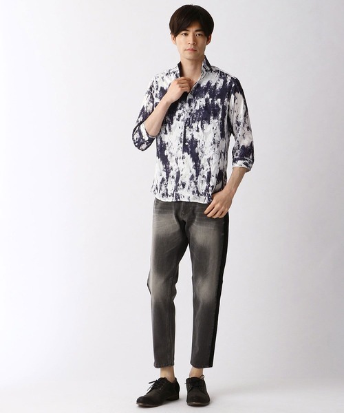 HIDEAWAYS NICOLE(ハイダウェイニコル)の「ボタニカル柄カットジャカード七分袖シャツ(シャツ/ブラウス・メンズ・ネイビー/その他1/ホワイト・X-LARGE/LARGE/MEDIUM)」の12枚目の写真