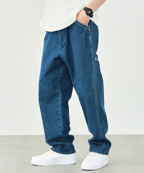 EDWIN(エドウィン)の「EDWIN エドウィン STEPMARK ワイドストレート デニム ペインターパンツ ユニセックス(デニムパンツ・メンズ・ブラック/オリーブ/ブルー/ライトブルー/パープル/マスタード/レッド/オレンジ/ブルー系その他/ベージュ/ワンウォッシュ/ホワイト/グリーン/ロイヤルブルー/ピンク/ブラック系その他/ブラック系その他2・SMALL/MEDIUM/LARGE/X-LARGE)」の18枚目の写真