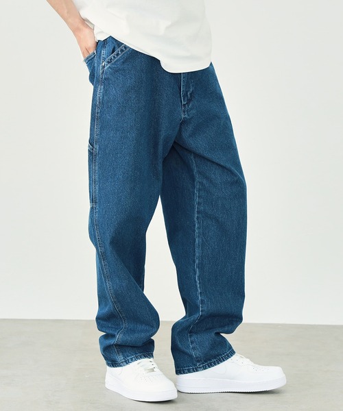 EDWIN(エドウィン)の「EDWIN エドウィン STEPMARK ワイドストレート デニム ペインターパンツ ユニセックス(デニムパンツ・メンズ・ブラック/オリーブ/ブルー/ライトブルー/パープル/マスタード/レッド/オレンジ/ブルー系その他/ベージュ/ワンウォッシュ/ホワイト/グリーン/ロイヤルブルー/ピンク/ブラック系その他/ブラック系その他2・SMALL/MEDIUM/LARGE/X-LARGE)」の19枚目の写真