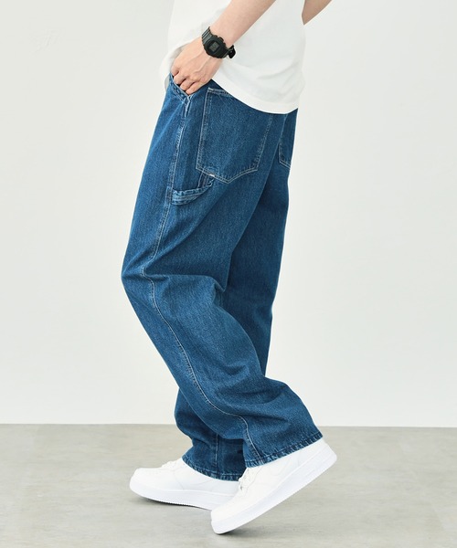 EDWIN(エドウィン)の「EDWIN エドウィン STEPMARK ワイドストレート デニム ペインターパンツ ユニセックス(デニムパンツ・メンズ・ブラック/オリーブ/ブルー/ライトブルー/パープル/マスタード/レッド/オレンジ/ブルー系その他/ベージュ/ワンウォッシュ/ホワイト/グリーン/ロイヤルブルー/ピンク/ブラック系その他/ブラック系その他2・SMALL/MEDIUM/LARGE/X-LARGE)」の20枚目の写真