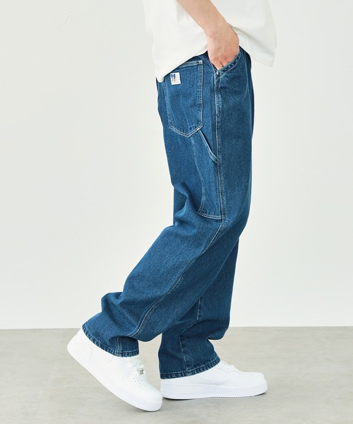 EDWIN(エドウィン)の「EDWIN エドウィン STEPMARK ワイドストレート デニム ペインターパンツ ユニセックス(デニムパンツ・メンズ・ブラック/オリーブ/ブルー/ライトブルー/パープル/マスタード/レッド/オレンジ/ブルー系その他/ベージュ/ワンウォッシュ/ホワイト/グリーン/ロイヤルブルー/ピンク/ブラック系その他/ブラック系その他2・SMALL/MEDIUM/LARGE/X-LARGE)」の21枚目の写真