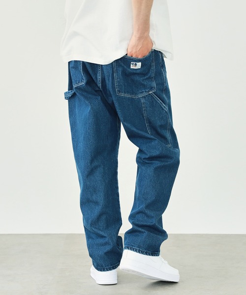 EDWIN(エドウィン)の「EDWIN エドウィン STEPMARK ワイドストレート デニム ペインターパンツ ユニセックス(デニムパンツ・メンズ・ブラック/オリーブ/ブルー/ライトブルー/パープル/マスタード/レッド/オレンジ/ブルー系その他/ベージュ/ワンウォッシュ/ホワイト/グリーン/ロイヤルブルー/ピンク/ブラック系その他/ブラック系その他2・SMALL/MEDIUM/LARGE/X-LARGE)」の22枚目の写真