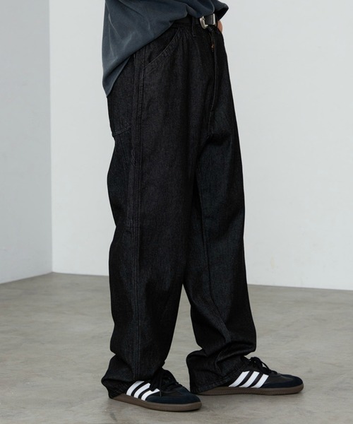 ウィローパンツ デニム ワイド ストレート 濃紺 ペインターパンツ 1 L XL EDWIN エドウィン STEPMARK ワイドストレート デニム ペインターパンツ