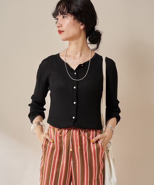 SHENERY（シーナリー）の「14Gリブカーディガン（カーディガン/ボレロ・レディース・ブラック・FREE）」の4枚目の写真