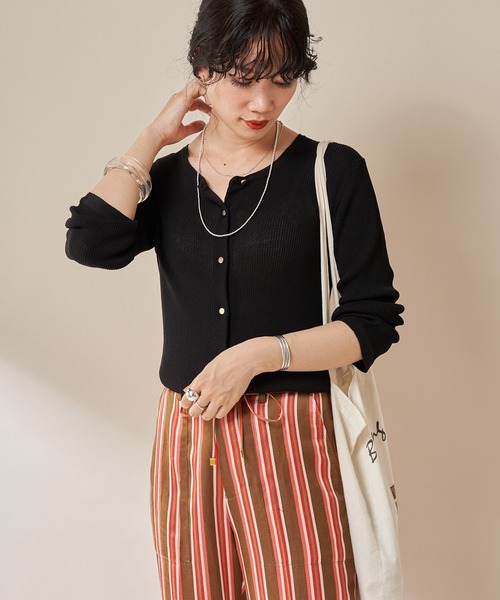 SHENERY（シーナリー）の「14Gリブカーディガン（カーディガン/ボレロ・レディース・ブラック・FREE）」の6枚目の写真