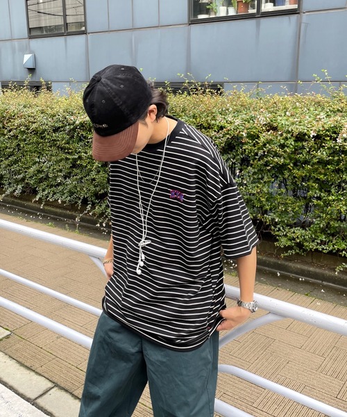 WHO'S WHO gallery（フーズフーギャラリー）の「【KOOKY'N/クーキー】KY刺繍ボーダーTEE（Tシャツ/カットソー・メンズ・ホワイト/ブラック/グリーン・FREE）」の12枚目の写真