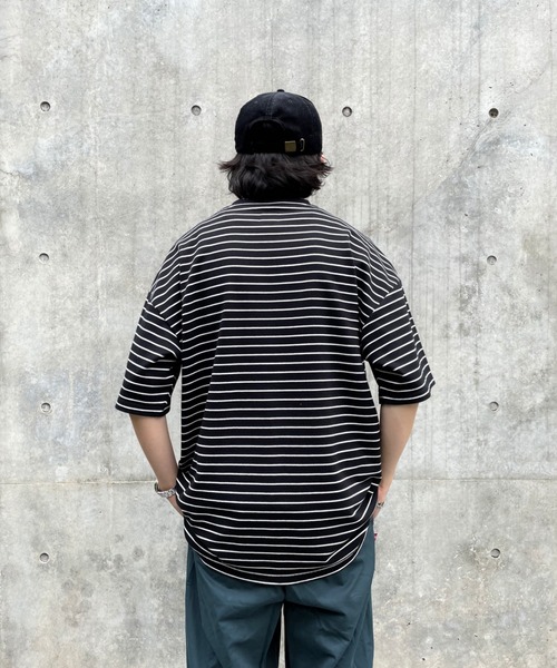 WHO'S WHO gallery（フーズフーギャラリー）の「【KOOKY'N/クーキー】KY刺繍ボーダーTEE（Tシャツ/カットソー・メンズ・ホワイト/ブラック/グリーン・FREE）」の16枚目の写真