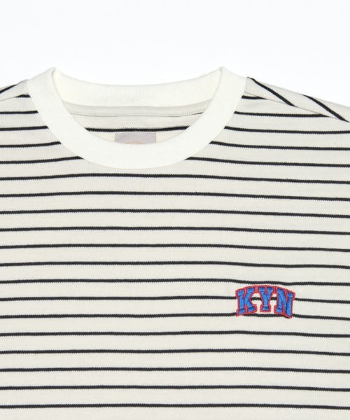 WHO'S WHO gallery（フーズフーギャラリー）の「【KOOKY'N/クーキー】KY刺繍ボーダーTEE（Tシャツ/カットソー・メンズ・ホワイト/ブラック/グリーン・FREE）」の21枚目の写真