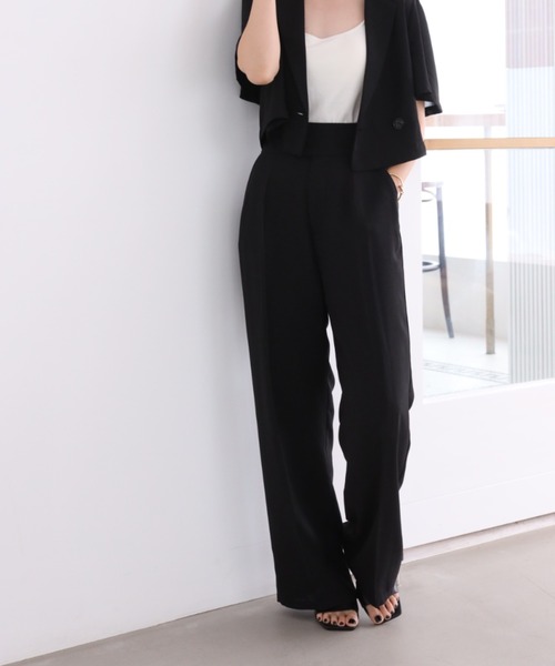 one after another NICE CLAUP（ワンアフターアナザーナイスクラップ）の「ハイウエストスラックス(セットアップジャケットあり)（スラックス・レディース・アイボリー/ブラック/ブラウン/ベージュ系その他・SMALL/MEDIUM）」の2枚目の写真