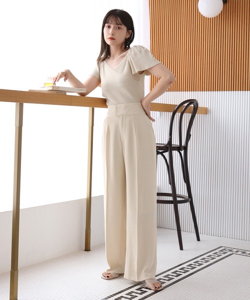 one after another NICE CLAUP（ワンアフターアナザーナイスクラップ）の「ハイウエストスラックス(セットアップジャケットあり)（スラックス・レディース・アイボリー/ブラック/ブラウン/ベージュ系その他・SMALL/MEDIUM）」の21枚目の写真