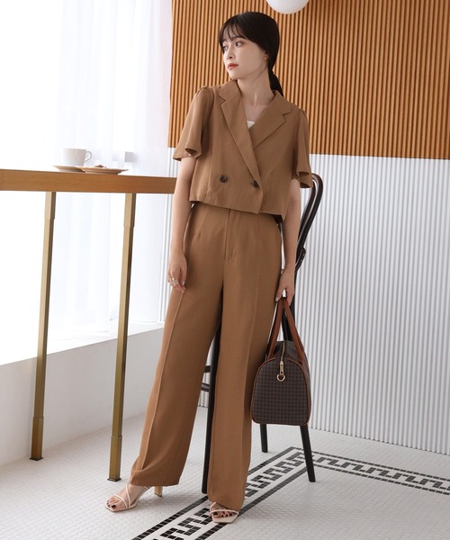 one after another NICE CLAUP（ワンアフターアナザーナイスクラップ）の「ハイウエストスラックス(セットアップジャケットあり)（スラックス・レディース・アイボリー/ブラック/ブラウン/ベージュ系その他・SMALL/MEDIUM）」の14枚目の写真