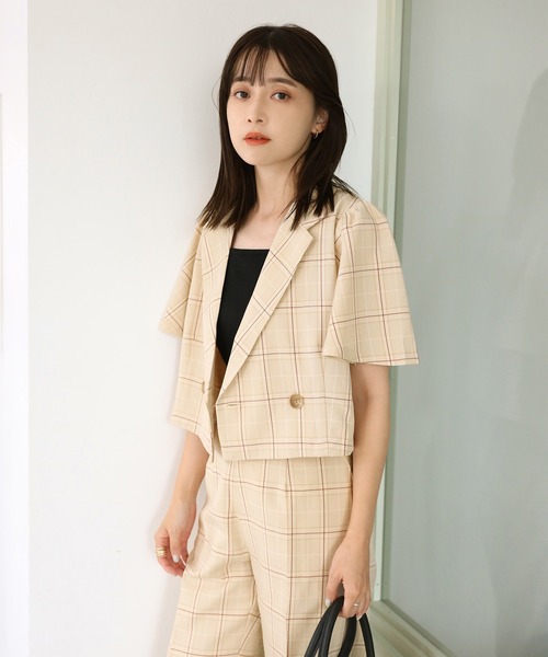 one after another NICE CLAUP（ワンアフターアナザーナイスクラップ）の「ハイウエストスラックス(セットアップジャケットあり)（スラックス・レディース・アイボリー/ブラック/ブラウン/ベージュ系その他・SMALL/MEDIUM）」の15枚目の写真