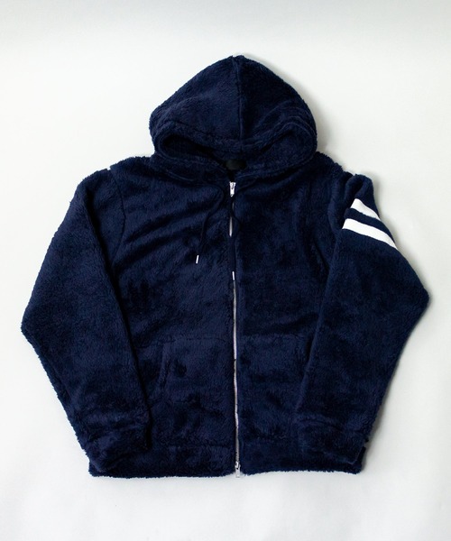 ADPOSION（アドポーション）の「【上下2点 セットアップ】シャギーボアパーカー / ロングパンツ（パーカー・メンズ・ベージュ/ネイビー/チャコールグレー/ブラック・LARGE/MEDIUM）」の9枚目の写真