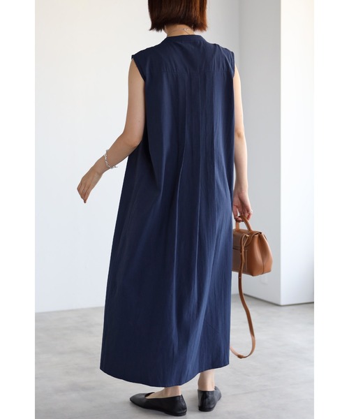 ワンピース bonjour バンドカラーフロントタックワンピース（シャツワンピース）｜Bonjour