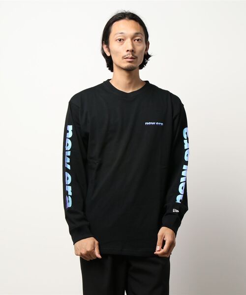NEW ERA(ニューエラ)の「【NEW ERA】長袖 コットン Tシャツ 3TONE(Tシャツ/カットソー・メンズ・ホワイト/ブラック・S/M/L/XL)」の2枚目の写真