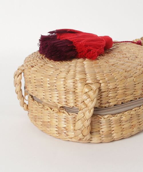 【セール】ROUND BASKET W TASSELS(ハンドバッグ)|mikomori(ミコモリ) 【セール】ROUND BASKET W TASSELS(ハンドバッグ)|mikomori(ミコモリ)