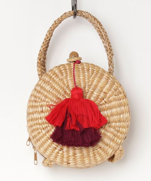 【セール】ROUND BASKET W TASSELS(ハンドバッグ)|mikomori(ミコモリ) 【セール】ROUND BASKET W TASSELS(ハンドバッグ)|mikomori(ミコモリ)