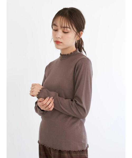 earth music&ecology（アースミュージックアンドエコロジー）の「ハイネックメローリブ長袖プルオーバー ＊（Tシャツ/カットソー・レディース・ブラック/ブラウン/オフホワイト/ミント/ラベンダー/ライトベージュ・S/M）」の10枚目の写真