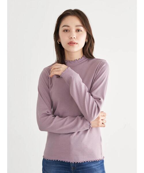 earth music&ecology（アースミュージックアンドエコロジー）の「ハイネックメローリブ長袖プルオーバー ＊（Tシャツ/カットソー・レディース・ブラック/ブラウン/オフホワイト/ミント/ラベンダー/ライトベージュ・S/M）」の7枚目の写真