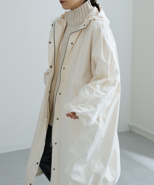 セール】ボリュームスリーブフードロングブルゾンコート ＜モッズ