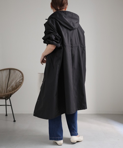 セール】ボリュームスリーブフードロングブルゾンコート ＜モッズ