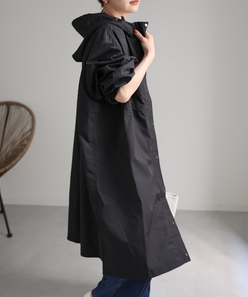 セール】ボリュームスリーブフードロングブルゾンコート ＜モッズ