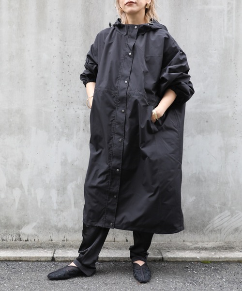 セール】ボリュームスリーブフードロングブルゾンコート ＜モッズ