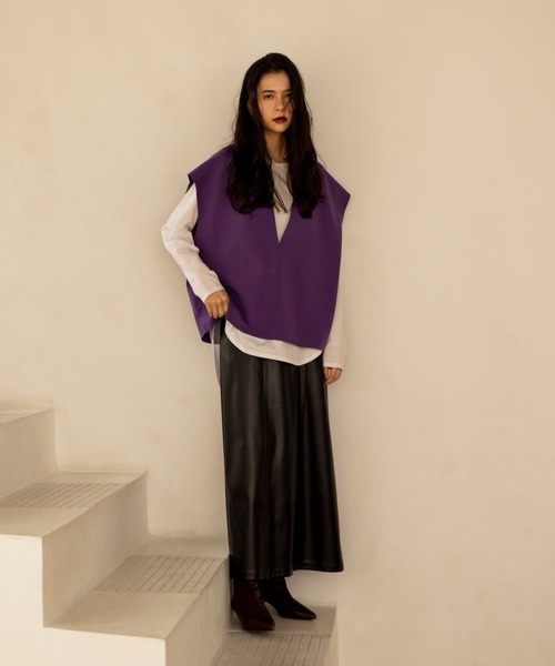 ReNorm（リノーム）の「フェイクレザーロングスカート（スカート・レディース・ブラック/ブルー/ブラウン・M/S）」の12枚目の写真