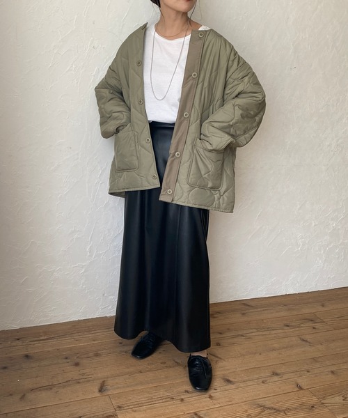 ReNorm（リノーム）の「フェイクレザーロングスカート（スカート・レディース・ブラック/ブルー/ブラウン・M/S）」の13枚目の写真