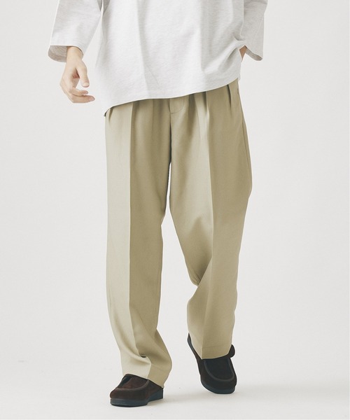 JOURNAL STANDARD（ジャーナルスタンダード）の「カラーポリエステル ２タック パンツ（スラックス・メンズ・マスタード/グリーン/ベージュ/ブラック系その他/パープル・MEDIUM/LARGE）」の3枚目の写真