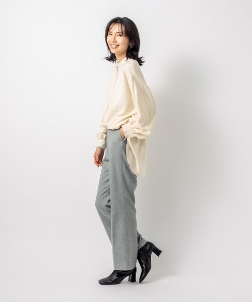 RIVE DROITE（リヴドロワ）の「《2サイズ展開》美脚効果も期待できる　メランジウールパンツ（その他パンツ・レディース・ベージュ/サックスブルー・38/36）」の15枚目の写真