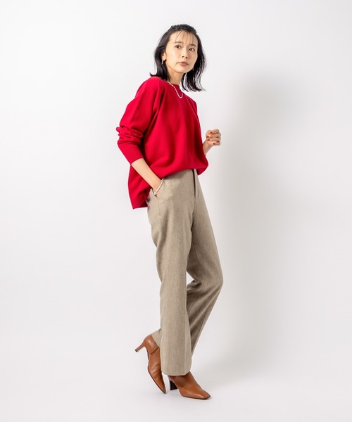 RIVE DROITE（リヴドロワ）の「《2サイズ展開》美脚効果も期待できる　メランジウールパンツ（その他パンツ・レディース・ベージュ/サックスブルー・38/36）」の14枚目の写真