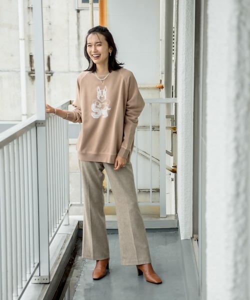 RIVE DROITE（リヴドロワ）の「《2サイズ展開》美脚効果も期待できる　メランジウールパンツ（その他パンツ・レディース・ベージュ/サックスブルー・38/36）」の16枚目の写真